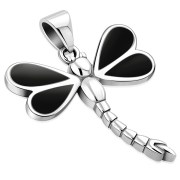 Black Onyx Dragonfly Silver Pendant, p567