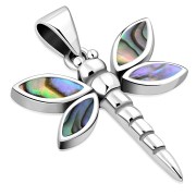 Abalone Dragonfly Silver Pendant, p569