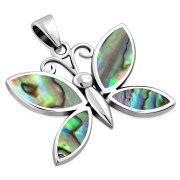 Abalone Butterfly Silver Pendant, p570