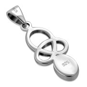 Mother of Pearl Celtic Knot Silver Pendant, p579