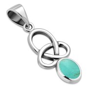 Turquoise Celtic Knot Silver Pendant, p579