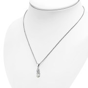 Mother of Pearl Celtic Knot Silver Pendant - p583