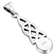 Mother of Pearl Celtic Knot Silver Pendant - p583