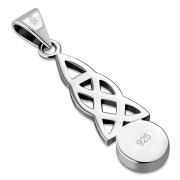 Abalone Shell Celtic Knot Silver Pendant - p583