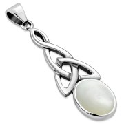 Mother of Pearl Celtic Trinity Silver Pendant, p587