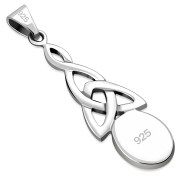 Mother of Pearl Celtic Trinity Silver Pendant, p587