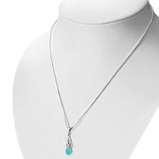 Turquoise Celtic Trinity Silver Pendant, p587