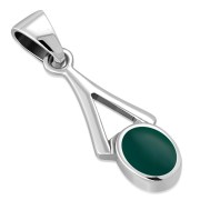 Green Agate Sterling Silver Pendant, p588