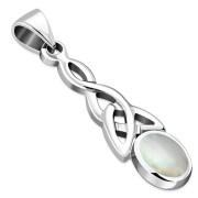 Mother of Pearl Celtic Trinity Silver Pendant, p591