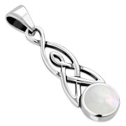 Mother of Pearl Celtic Trinity Silver Pendant, p593