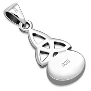 Black Onyx Celtic Trinity Silver Pendant, p594