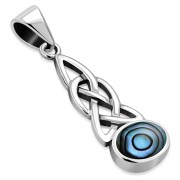 Abalone Celtic Knot Silver Pendant, p595
