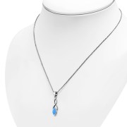 Synthetic Opal Celtic Knot Silver Pendant, p596