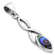 Abalone Celtic Knot Silver Pendant, p596