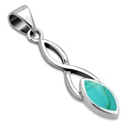 Turquoise Celtic Knot Sterling Silver Pendant, p596