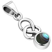 Abalone Celtic Knot Silver Pendant, p603