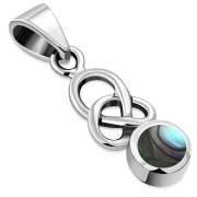 Abalone Celtic Knot Silver Pendant, p603