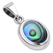 Abalone Oval Silver Pendant, p625