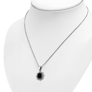 Black Onyx Silver Pendant, p626