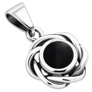 Black Onyx Silver Pendant, p627