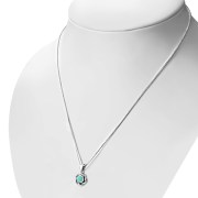 Braided Turquoise Silver Pendant, p627