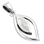 Mother of Pearl Drop Silver Pendant, p628