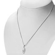 Mother of Pearl Drop Silver Pendant, p628