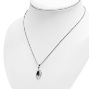 Black Onyx Drop Silver Pendant, p628