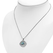 Abalone Shell Oval Celtic Knot Silver Pendant, p631
