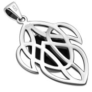 Medium Celtic Knot Mother of Pearl Silver Pendant - p658