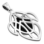 Medium Celtic Knot Mother of Pearl Silver Pendant - p658