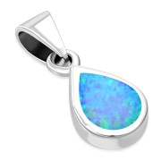 Synthetic Azure Opal Sterling Silver Drop Pendant, p693