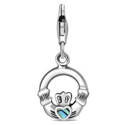 Abalone Shell Claddagh Silver Pandora Charm - PD158PAVA