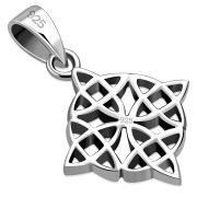Thick Celtic Knot Solid Silver Pendant, pn019
