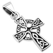 Tiny Celtic Cross Silver Pendant, pn108