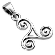 Tiny Silver Celtic Triskele Triple Spiral Pendant pn135