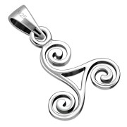 Tiny Silver Celtic Triskele Triple Spiral Pendant pn135