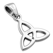 Tiny Celtic Trinity Knot Silver Pendant, pn157b