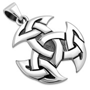 Solid Silver Large Celtic Trinity Knot Pendant, pn204