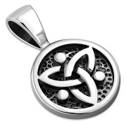 Tiny Celtic Round Trinity Knot Pendant, pn286