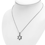 Small Plain Star of David Silver Pendant, pn292