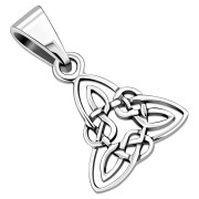 Tiny Celtic Trinity Knot Solid Silver Pendant, pn376