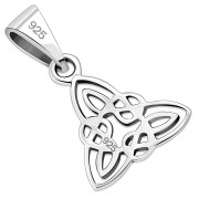 Tiny Celtic Trinity Knot Solid Silver Pendant, pn376