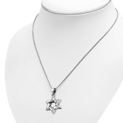 Medium Hammered Style Star David Pendant, pn394