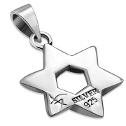 Medium Hammered Style Star David Pendant, pn394