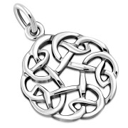 Tiny, Light, Round Celtic Silver Pendant, pn410