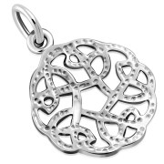 Tiny, Light, Round Celtic Silver Pendant, pn410