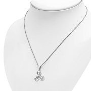 Celtic Triskele Triple Spiral Knot Pendant, pn412