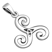 Celtic Triskele Triple Spiral Knot Pendant, pn412