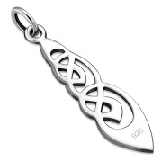 Long Light Plain Silver Celtic Pendant, pn431